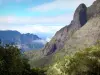 Réunion National Park - View of the ramparts of the Cilaos cirque on the climb to the Taïbit pass