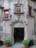 Riom - Façade of the town hall and shrubs in pots