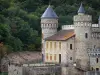 La Roche castle - Château of Gothic style; in Saint-Priest-la-Roche