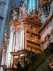 Rodez - Inside Notre-Dame cathedral: organ case