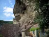 La Roque-Gageac - En klif huizen in het dorp, in de Dordogne vallei, in de Perigord