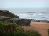 De rotskam van de Vendée - Vegetatie, zand, rotsen en de zee (Atlantische Oceaan), Saint-Hilaire-de-Laugh (Zion-on-the Oceaan)