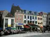 Roubaix - Houses and cafe terraces of the Grand'Place square