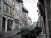 Rouen - Straat met vakwerkhuizen