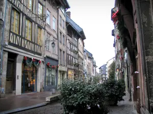 Rouen - Street lined with half-timbered houses