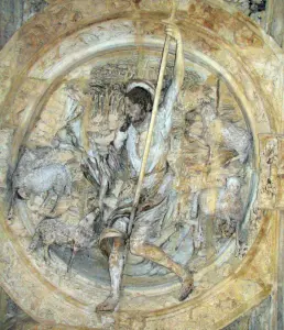 Rouen - carved scene under the Gros-Horloge arc