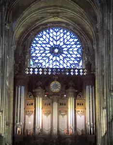 Rouen - Inside of the Notre-Dame cathedral: organ