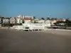 Royan - Sandy beach (Pontaillac conche), the Casino of Royan and houses of the seaside resort