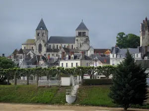 Saint-Aignan-sur-Cher - Colegiata (iglesia) y las casas medievales en el valle del Cher