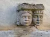 Saint-Antonin-Noble-Val - Sculpture (statue) on a facade of the medieval town