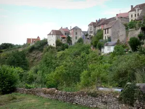 Saint-Benoît-du-Sault - View of trees and houses in the village