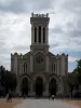 Saint-Étienne - Facade of the Saint-Charles cathedral and Jean-Jaurès square