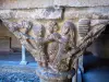 Saint-Lizier - Carved capital of the Romanesque cloister in the Saint-Lizier cathedral