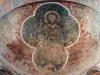 Saint-Lizier - Inside the Saint-Lizier cathedral: Romanesque painting (fresco) of the apse depicting the Christ in Majesty