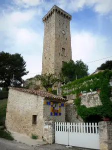 Saint-Martin-de-Brômes - Clock tower (templar tower) home to the Gallo-Roman museum