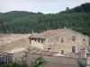 Saint-Martin-de-Brômes - Toits de maisons du village provençal et arbres