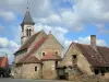 Saint-Martin de Vic church - Saint-Martin church and houses of the village; in the town of Nohant-Vic