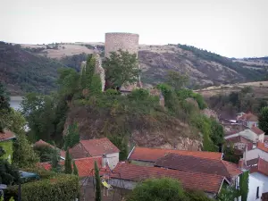 Saint-Maurice-sur-Loire - Dungeon (restos del castillo) con vistas a los tejados del pueblo y las gargantas del Loira