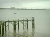 Saint-Nazaire - Pontoon, the Channel (sea) and the Saint-Nazaire bridge in background