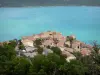 Sainte-Croix lake - Village of Sainte-Croix-du-Verdon overlooking the emerald-coloured lake; in the Verdon Regional Nature Park