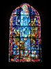 Sainte-Mère-Église - Stained glass window of the parachutists, in the church of the village