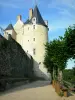Sainte-Suzanne - Loop de Postern, de stadswallen en de toren van het kasteel