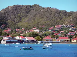 Les Saintes - Huizen van Terre -de - Haut aan de kust