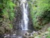 Sartre waterfall - Waterfall lined with vegetation, located in the commune of Cheylade, in the Regional Natural Park of the Volcanoes of Auvergne
