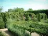 Schloß von Ainay-le-Vieil - Garten (Obstbaumgarten) mit Obstbäumen, Lavendel, Rosensträucher und Pflanzen