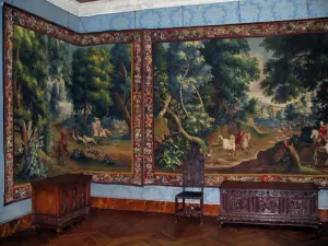 Schloß Azay-le-Rideau - Innere des Schlosses: blaues Zimmer (Tapisserien)