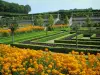 Schloß und Gärten von Villandry - Blumen, Gemüse und Obstbäume des Gemüsegartens