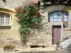 Ségur-le-Château - Boyer House decorated with a climbing rose in bloom