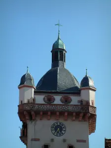 Sélestat - Horloge tower (Neuve tower) with a blue sky
