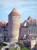 Semur-en-Auxois - Tour de l'Orle d'Or et maisons de la cité médiévale