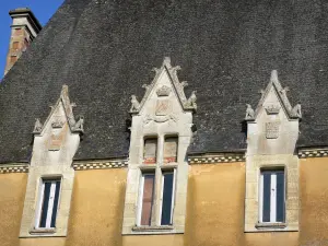 Semur-en-Vallon castle - Detail of the facade of the Semur castle