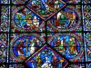 Sens - Inside the Saint-Étienne cathedral: stained glass window