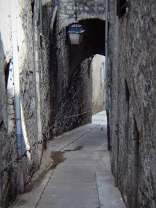 Sisteron - Ruelle en escalier bordée de maisons