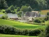 Site abbatial d'Élan - Vue sur le manoir abbatial et son paysage environnant