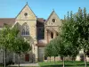 Souvigny priory - Saint-Pierre et Saint-Paul priory church and garden planted with trees