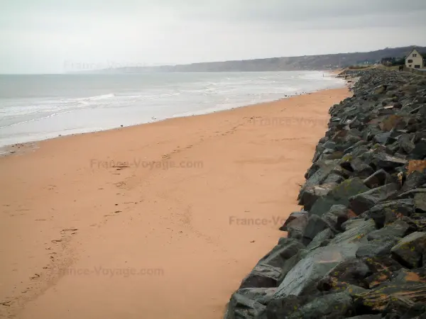 Spiagge dello sbarco - Rocce, Omaha Beach (Omaha Beach) e mare (Manica)