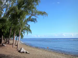 Strände der Réunion - Strand von Saint-Leu, mit Blick auf den Indischen Ozean