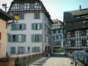 Strasbourg - Pont fleuri et maisons à colombages