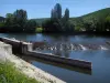 Tal des Lot - Fluss (der Lot), Bäume und Hügel, im Quercy