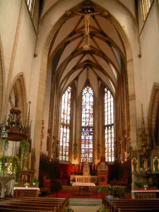 Thann - All'interno della chiesa di Saint-Thiébaut (gotica)