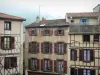 Thiers - Facades of houses in the old city; in the Regional Natural Park Livradois-Forez