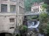 Thiers - Tal der Fabriken, der Creux de l'Enfer: ehemalige Fabrik des Creux de l'Enfer bergend das zeitgenössische Kunstzentrum von Thiers, und Wasserfall des Flusses Durolle