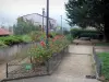 Thiers - Flower garden next the Saint-Genès church