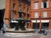 Toulouse - Houses and fountain of the Roger-Salengro square