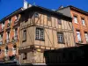 Toulouse - Houses of the old town, ancient  timber-framed house