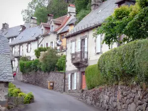 Tournemire et le château d'Anjony - Façades de maisons du village médiéval